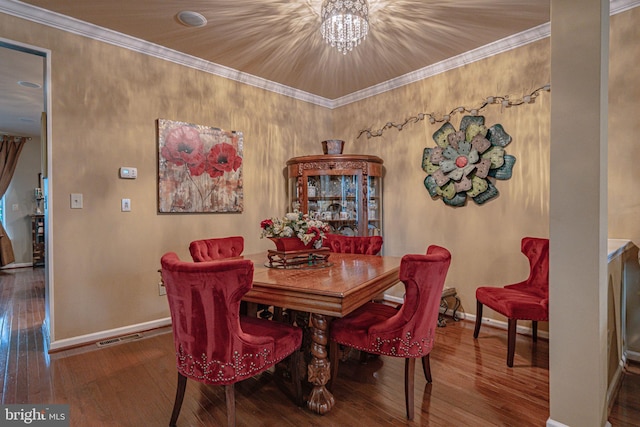 4549 Woodbrush Way, Allentown, PA 18104 - dining room featuring hardwood / wood-style flooring, a chandelier, and ornamental molding