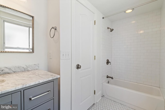 1615 S 16th St, Philadelphia, PA 19145 - full bath featuring vanity, tile patterned floors, tub / shower combination, and recessed lighting