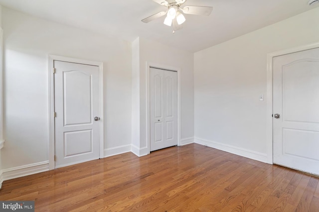 1615 S 16th St, Philadelphia, PA 19145 - unfurnished bedroom featuring light wood finished floors, a closet, and ceiling fan