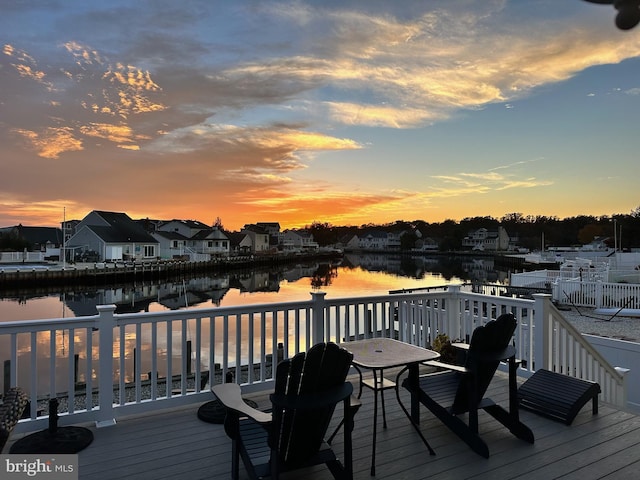 83 Morton Dr, Manahawkin, NJ 08050 - wooden deck featuring a water view and a residential view