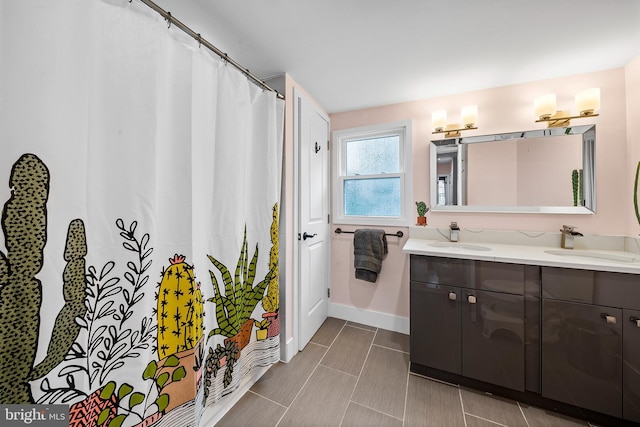 2230 Watkins St, Philadelphia, PA 19145 - full bath featuring double vanity and a shower with curtain
