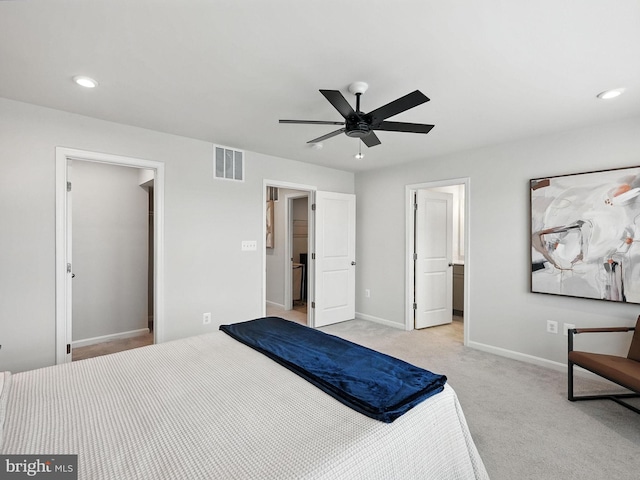 18286 Summit Pointe Dr, Triangle, VA 22172 - unfurnished bedroom featuring light carpet, recessed lighting, and a ceiling fan