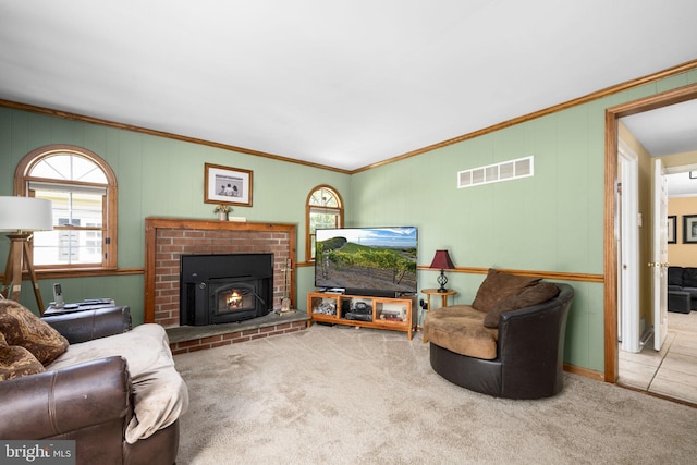1559 Washington Ln, West Chester, PA 19382 - carpeted living area with crown molding and plenty of natural light