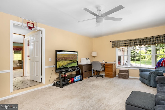 1559 Washington Ln, West Chester, PA 19382 - home office with carpet flooring and a ceiling fan