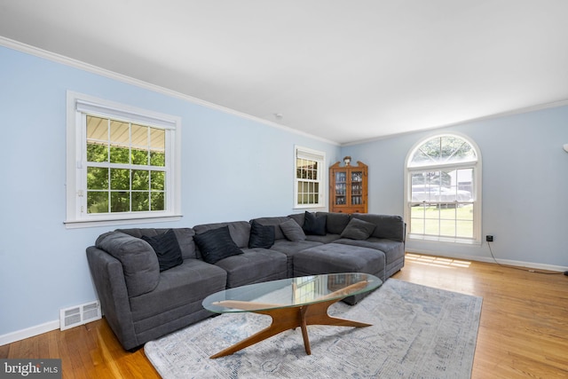 1559 Washington Ln, West Chester, PA 19382 - living room featuring crown molding and wood finished floors