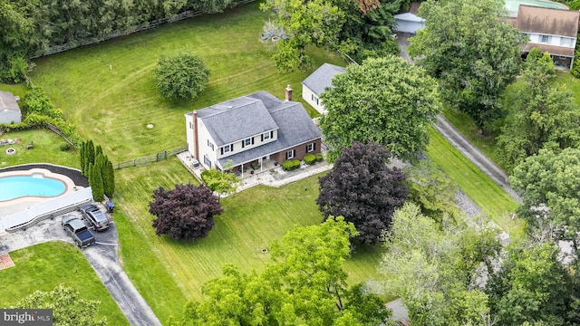 1559 Washington Ln, West Chester, PA 19382 - view from above of property featuring a pool area