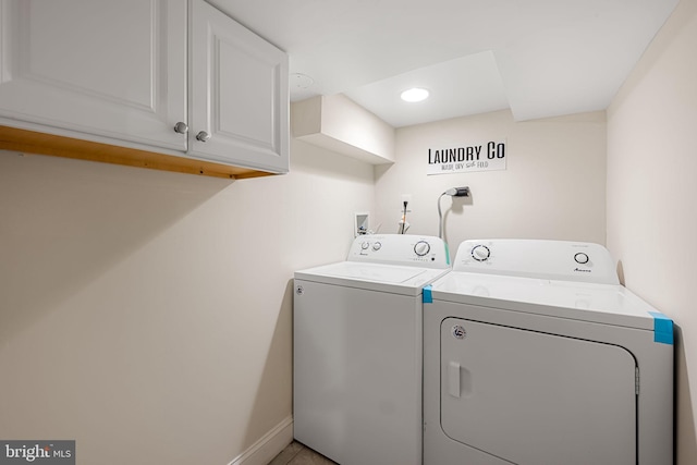 838 Benninghaus Rd, Baltimore, MD 21212 - laundry room with cabinet space, washer and dryer, and recessed lighting