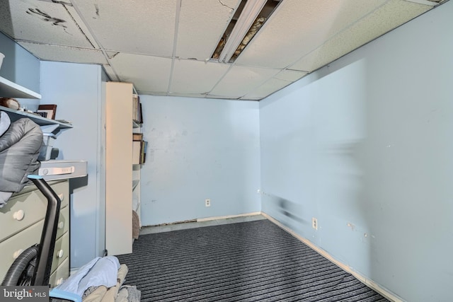 3702 Kingwood Sq, Baltimore, MD 21215 - finished basement with a paneled ceiling and carpet flooring