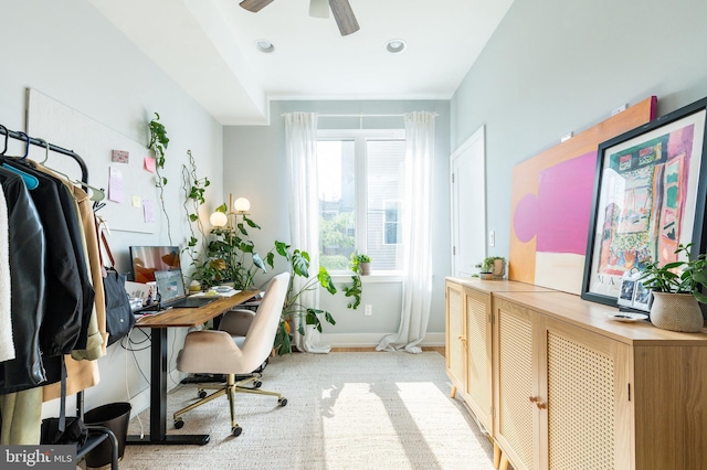 1229 S Bucknell St, Philadelphia, PA 19146 - office space with a ceiling fan and recessed lighting