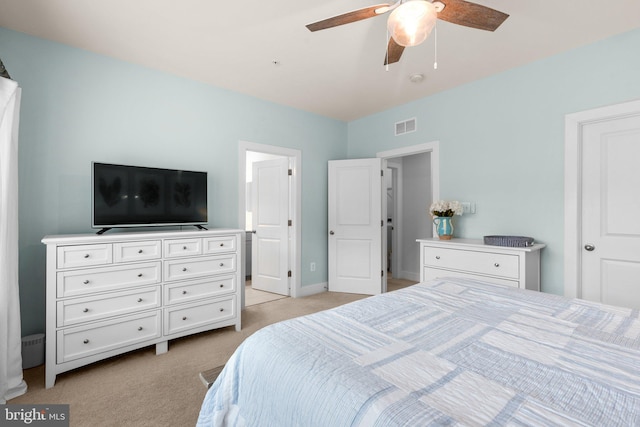 1210 Hickory Hill Cir, Arnold, MD 21012 - bedroom with light carpet and a ceiling fan