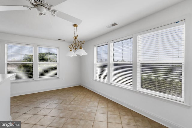 12824 Clarksburg Square Rd Unit 406, Clarksburg, MD 20871 - unfurnished dining area featuring a ceiling fan and light tile patterned floors