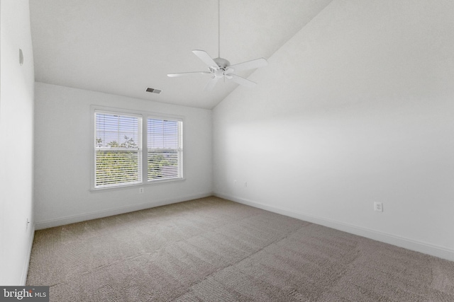 12824 Clarksburg Square Rd Unit 406, Clarksburg, MD 20871 - spare room with carpet, ceiling fan, and lofted ceiling