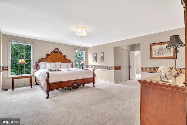 14 Canaday Ct, Belle Mead, NJ 08502 - bedroom featuring crown molding, light carpet, and multiple windows