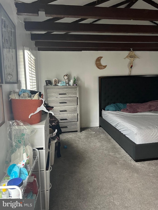 2612 E Somerset St, Philadelphia, PA 19134 - carpeted bedroom with beamed ceiling