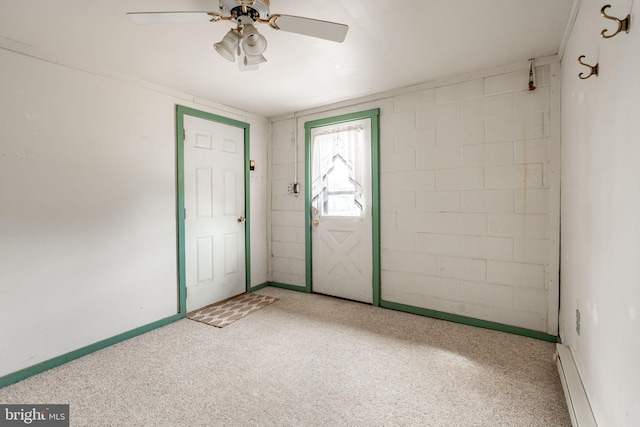 1721 Pioneer Rd, Lancaster, PA 17602 - entrance foyer with a ceiling fan, carpet floors, and a baseboard radiator