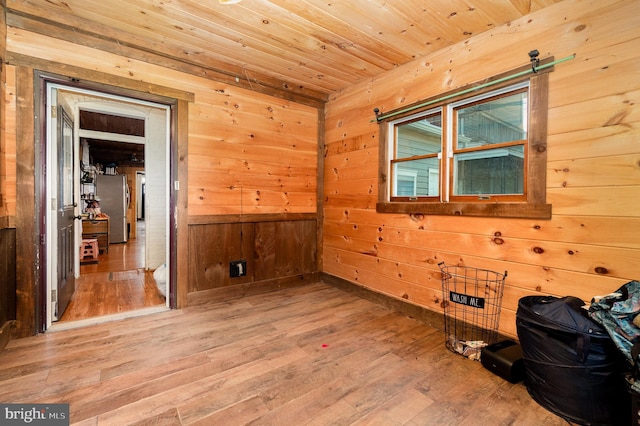 1015 N Duke St, York, PA 17404 - spare room featuring wooden walls, wood finished floors, and wooden ceiling