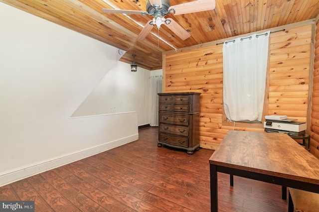 1015 N Duke St, York, PA 17404 - office with wood ceiling, a ceiling fan, and wood-type flooring