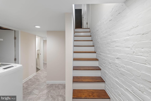 745 Gresham Pl NW, Washington, DC 20001 - stairway with recessed lighting and washer / clothes dryer