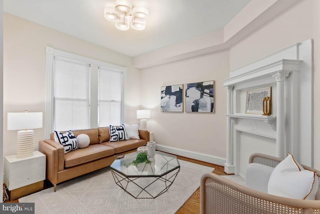 745 Gresham Pl NW, Washington, DC 20001 - living room featuring wood finished floors and a chandelier