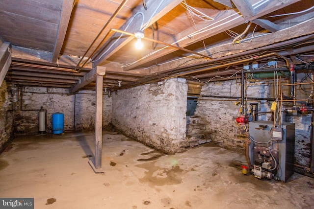 35 Strimples Mill Rd, Stockton, NJ 08559 - unfinished basement featuring a heating unit and a water pressure tank