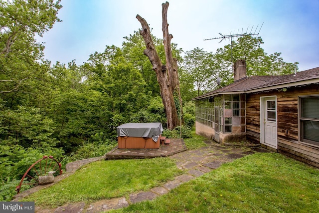35 Strimples Mill Rd, Stockton, NJ 08559 - view of green lawn featuring a hot tub