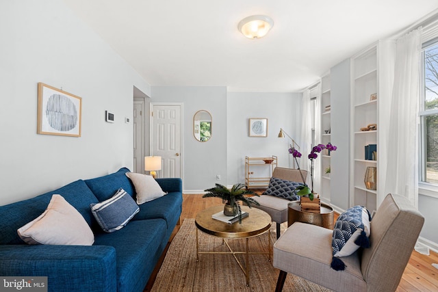 127 Fowler Ave, Haddonfield, NJ 08033 - living room featuring wood finished floors and built in features