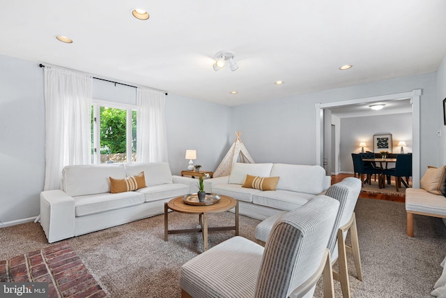127 Fowler Ave, Haddonfield, NJ 08033 - carpeted living room featuring recessed lighting
