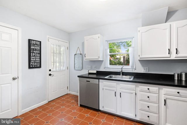 127 Fowler Ave, Haddonfield, NJ 08033 - kitchen featuring dishwasher, dark countertops, and white cabinetry