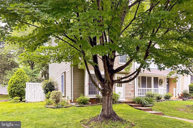1581 Poplar Grove Dr, Reston, VA 20194 - view of property hidden behind natural elements featuring a porch