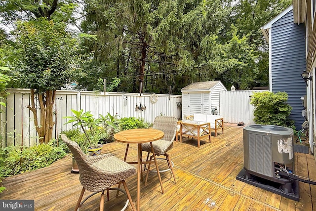 1581 Poplar Grove Dr, Reston, VA 20194 - deck with a storage unit and a fenced backyard