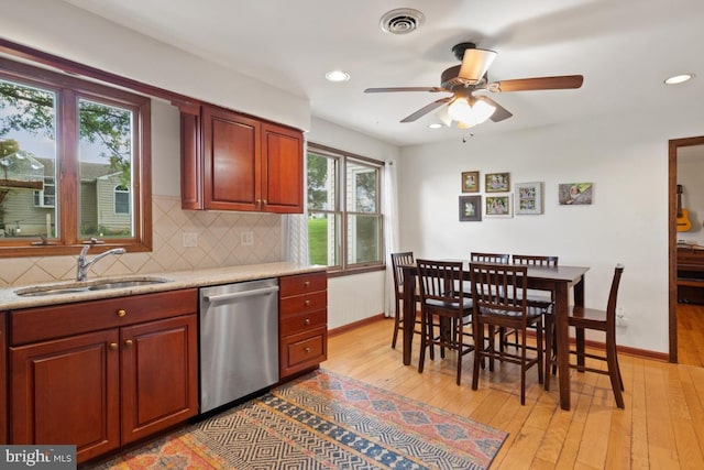 11 Creek Rd, Southampton, PA 18966 - kitchen with dishwasher, plenty of natural light, light wood-type flooring, and recessed lighting