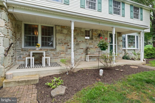 11 Creek Rd, Southampton, PA 18966 - entrance to property with stone siding and a porch