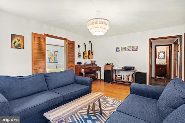 11 Creek Rd, Southampton, PA 18966 - living room with a chandelier and wood finished floors