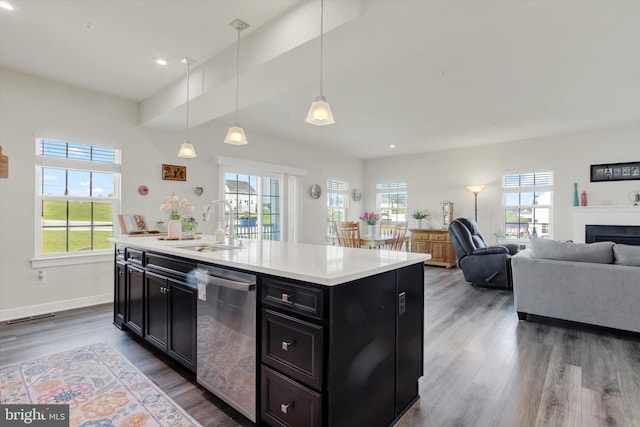 33 Winifred, Hanover, PA 17331 - kitchen featuring dishwasher, dark cabinets, healthy amount of natural light, light countertops, and recessed lighting