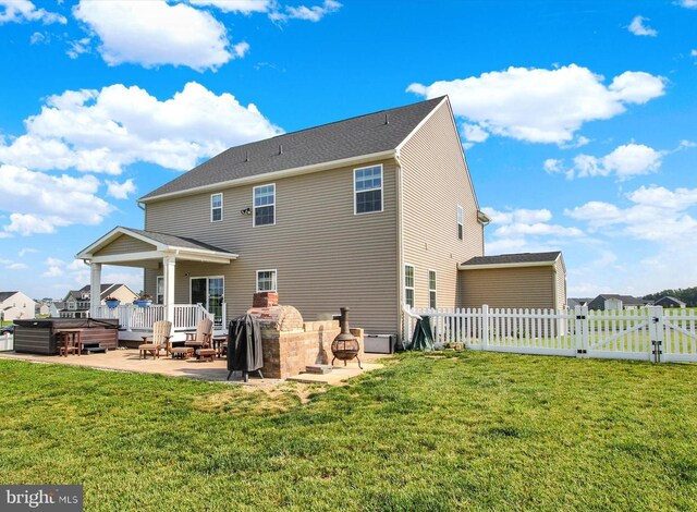 33 Winifred, Hanover, PA 17331 - back of house featuring a patio area, a hot tub, a gate, and a fenced backyard