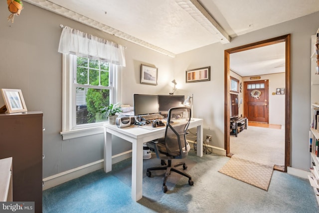 1318 Morgan Ave, Cinnaminson, NJ 08077 - carpeted office space with beam ceiling and baseboards