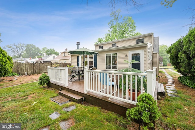 1318 Morgan Ave, Cinnaminson, NJ 08077 - rear view of property with outdoor dining space and a deck