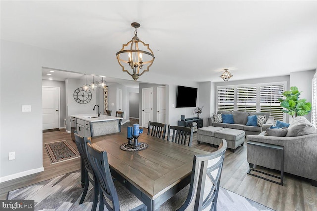 300 Hayward Ct, Pottstown, PA 19464 - dining room with a chandelier and wood finished floors