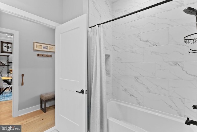 44691 Wellfleet Dr Unit 306, Ashburn, VA 20147 - full bath featuring shower / bath combo and wood finished floors