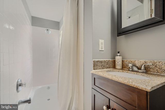 12 S Castle St, Baltimore, MD 21231 - bathroom featuring shower / bathtub combination with curtain and vanity