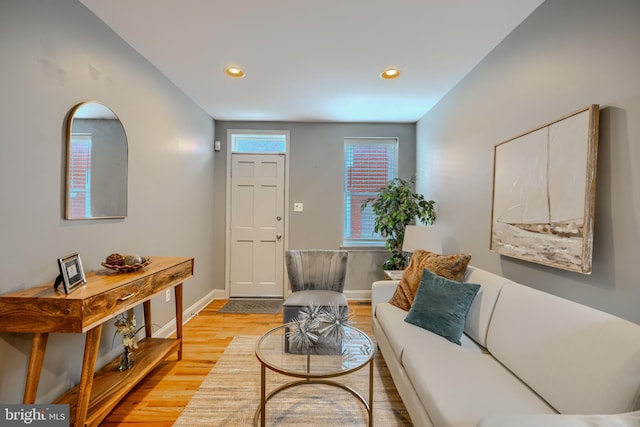 12 S Castle St, Baltimore, MD 21231 - living room with light wood-type flooring and recessed lighting