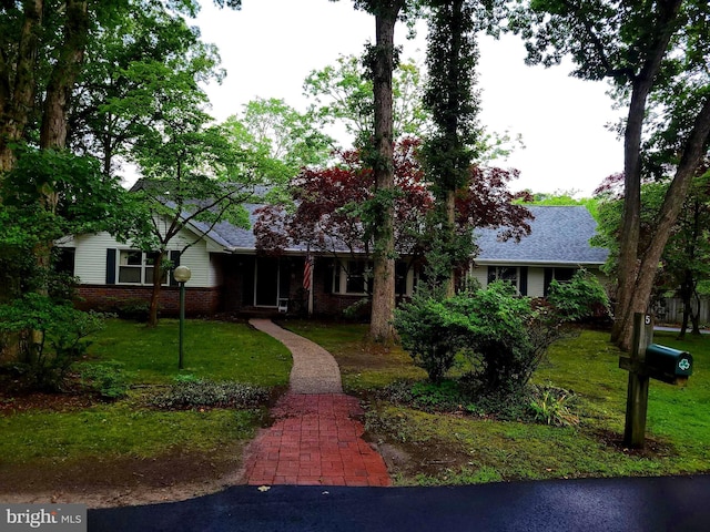 5 Elm Ct, Medford, NJ 08055 - ranch-style house with a front yard, brick siding, and roof with shingles