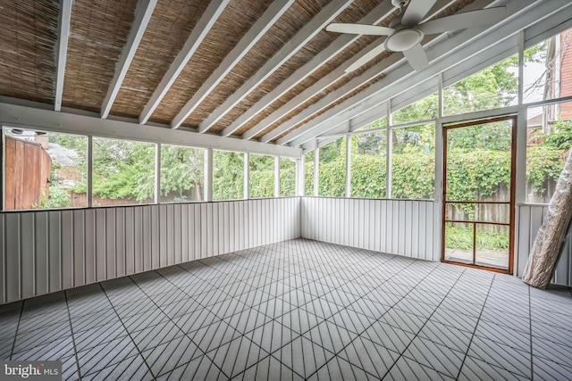304 S Veitch St, Arlington, VA 22204 - unfurnished sunroom with a ceiling fan and lofted ceiling