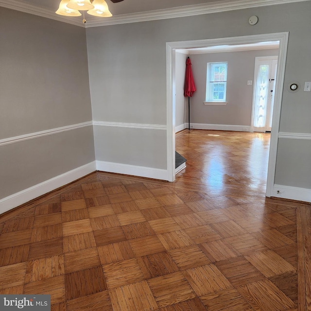 175 Stoneway Ln, Bala Cynwyd, PA 19004 - empty room with ornamental molding, ceiling fan, and a smoke detector