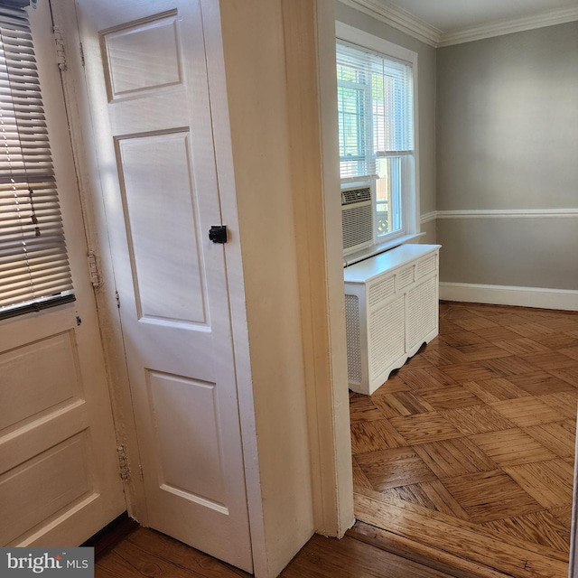 175 Stoneway Ln, Bala Cynwyd, PA 19004 - interior space featuring crown molding and radiator