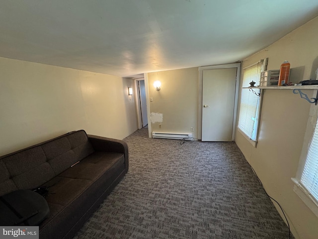 226 E Snyder Ave, Lansford, PA 18232 - living room featuring baseboard heating and carpet
