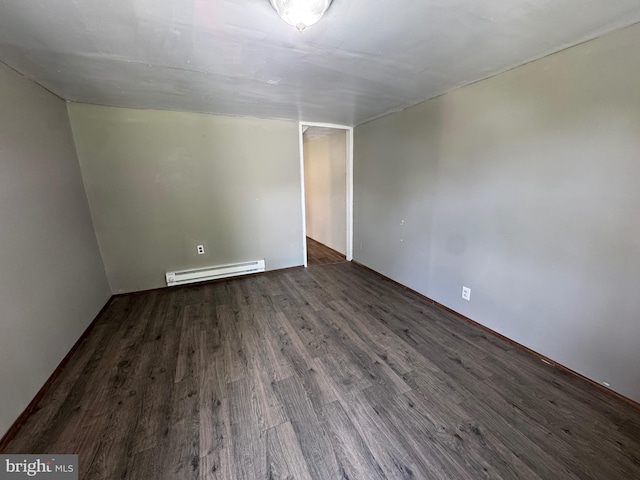 226 E Snyder Ave, Lansford, PA 18232 - spare room with baseboard heating and dark wood-style floors