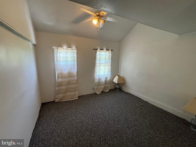 226 E Snyder Ave, Lansford, PA 18232 - carpeted empty room with ceiling fan and vaulted ceiling