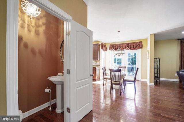 1901 Eamons Way, Annapolis, MD 21401 - dining space featuring a chandelier and dark wood finished floors