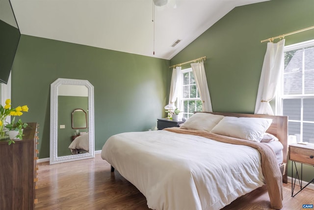 1470 Willow Lake Dr, Charlottesville, VA 22902 - bedroom featuring vaulted ceiling and wood finished floors